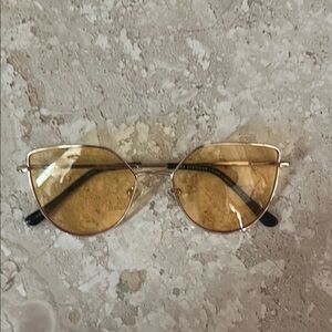 Diff Eyewear Gold Cat-Eye Sunglasses